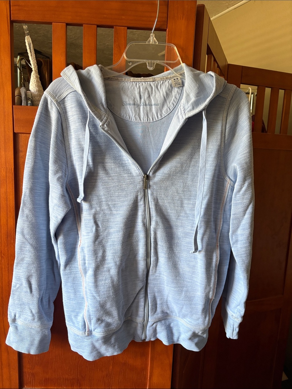 Tommy Bahama Light Blue Zip-Up Hoodie Jacket
